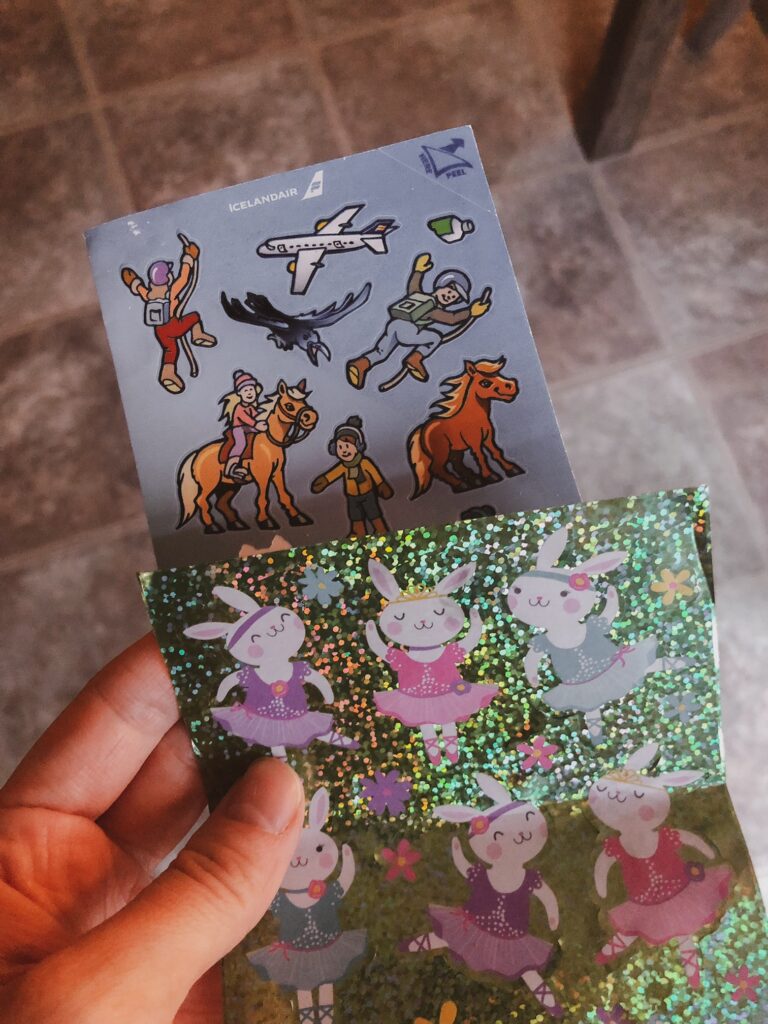 Activities for toddlers on planes: stickers