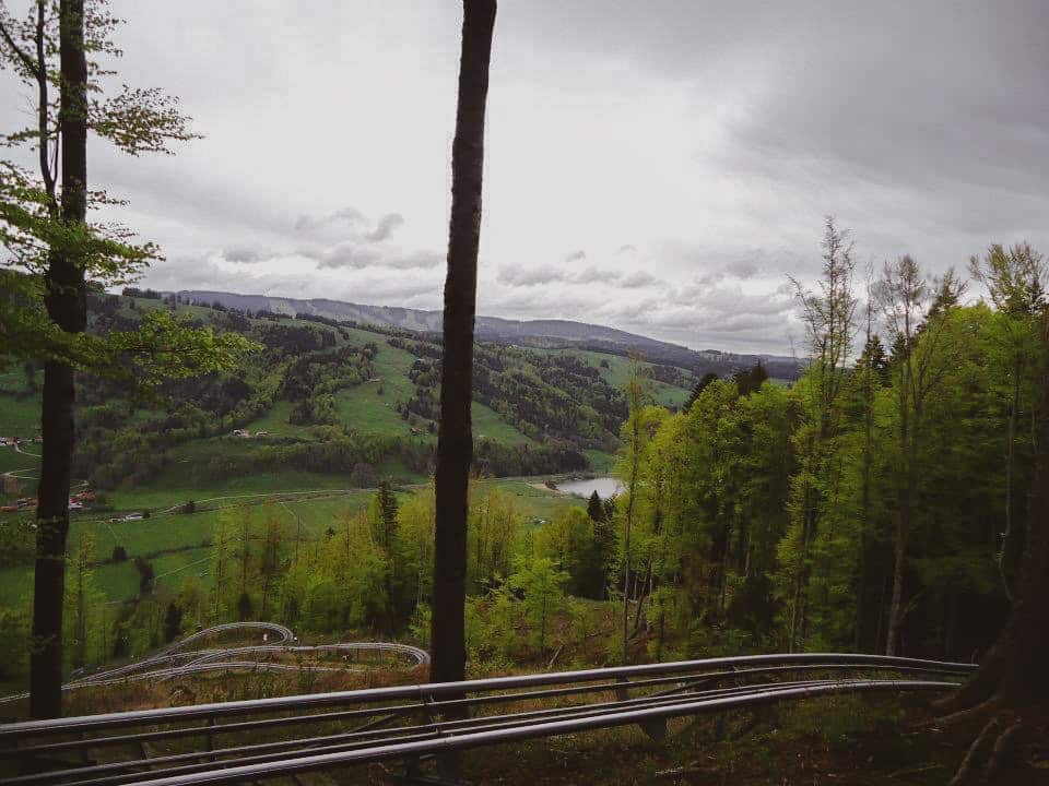 Toboggan in the mountains