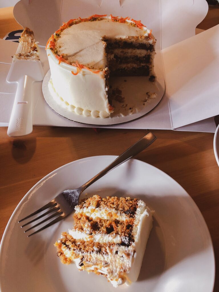 Breakfast places in Boston: Cake for breakfast? Why not? Flour Bakery has the most delicious carrot cake.
